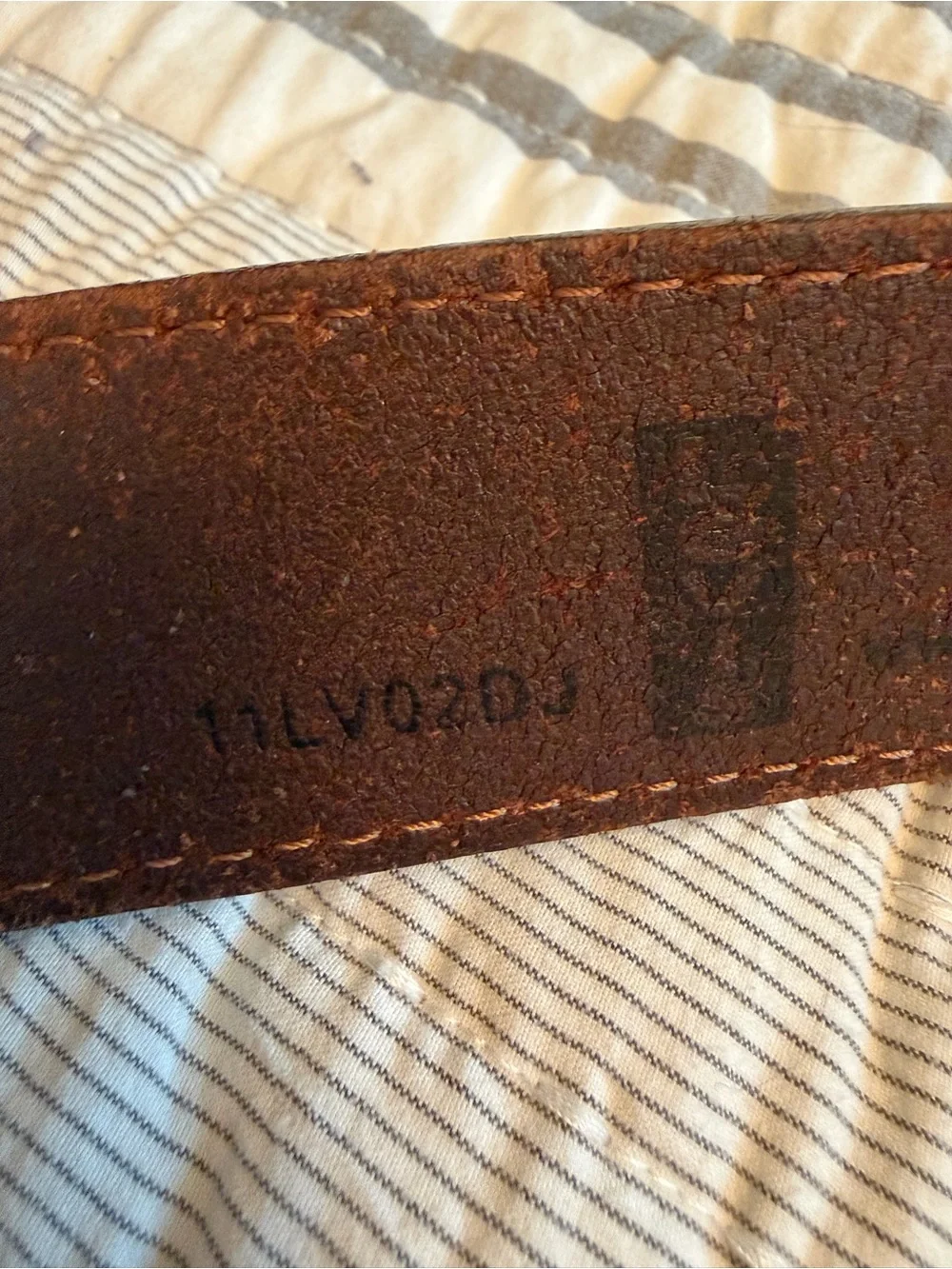 Levi's Dark Brown Leather Belt with Silver Buckle